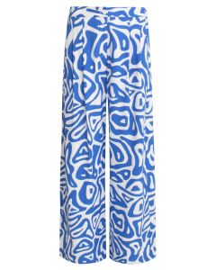 Smashed Lemon - Wideleg Crepe Cobalt Print