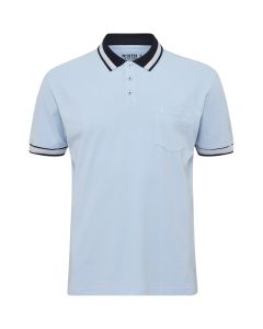 North Latitude Poloshirt Contrast, hellblau shirt für lange herren