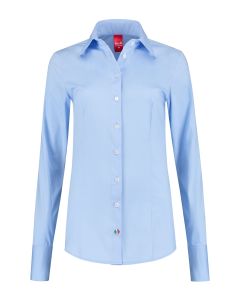 Only M - Damenbluse Basic Hellbleu mit extra langen Aermeln