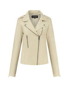 Transmission - Lederjacke Biker Beige