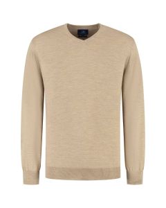 Eden Valley - Pullover Merino V-Neck Hellbraun