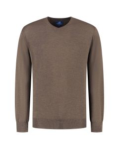 Eden Valley - Pullover Merino V-Neck Dunkelbraun