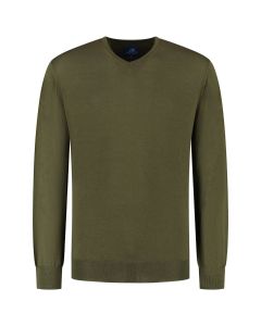 Eden Valley - Pullover Merino V-Neck Dunkelgrün