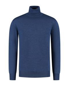 Eden Valley - Pullover Merino Rollkragen Blau