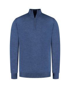 Eden Valley - Pullover Merino Zip Blau