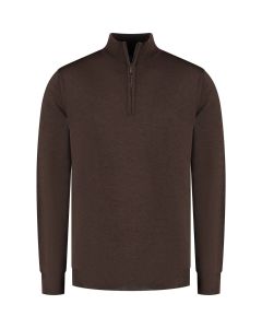 Eden Valley - Pullover Merino Zip Dunkelbraun