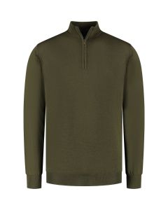 Eden Valley - Pullover Merino Zip Dunkelgrün