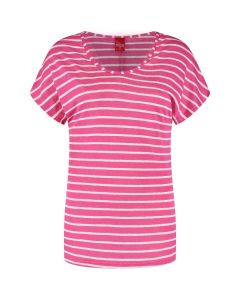 Only M - Top Righe Lino Fuxia
