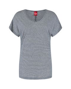 Only M - Top Righe Lino Navy