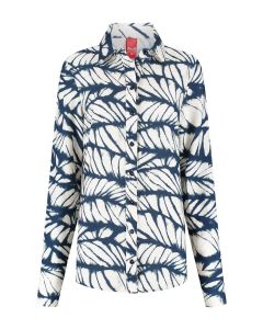 Only M - Bluse Leaves Navy