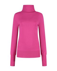 Only M - Rollkragenpullover Basic Fuxia
