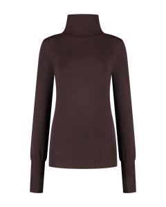 Only M - Rollkragenpullover Basic Marrone