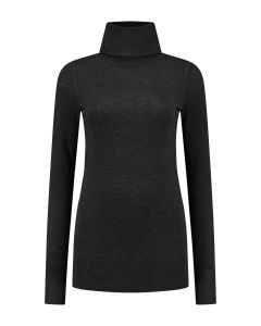 Only M - Basic Rollkragenpullover Anthrazit