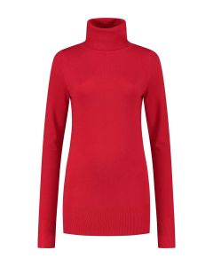 Only M - Basic Rollkragenpullover Rot