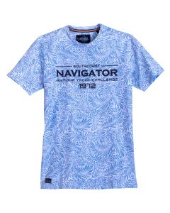Redfield T-Shirt - Navigator Print Skydiver Blue