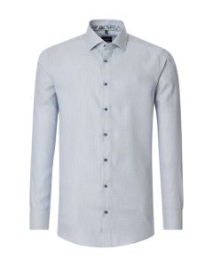 Venti Modern Fit Hemd - Botanic Weave Blue