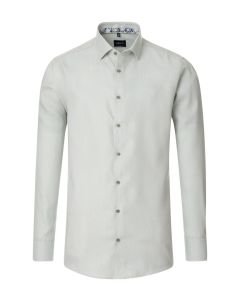 Venti Modern Fit Hemd - Botanic Weave Green