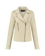 Transmission - Lederjacke Biker Beige