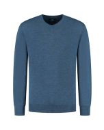 Eden Valley - Pullover Merino V-Neck Blau