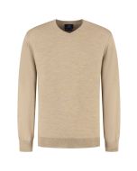 Eden Valley - Pullover Merino V-Neck Hellbraun