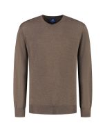 Eden Valley - Pullover Merino V-Neck Dunkelbraun