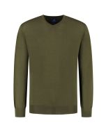 Eden Valley - Pullover Merino V-Neck Dunkelgrün