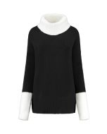 Only M - Rollkragenpullover Flannel Schwarz-Weiss