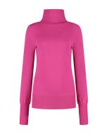 Only M - Rollkragenpullover Basic Fuxia