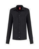 Only-M schwarze Damenbluse aus Travel-Stoff mit extra langen Aermeln 