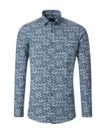 Venti Modern Fit Hemd - Meadow Blue Print